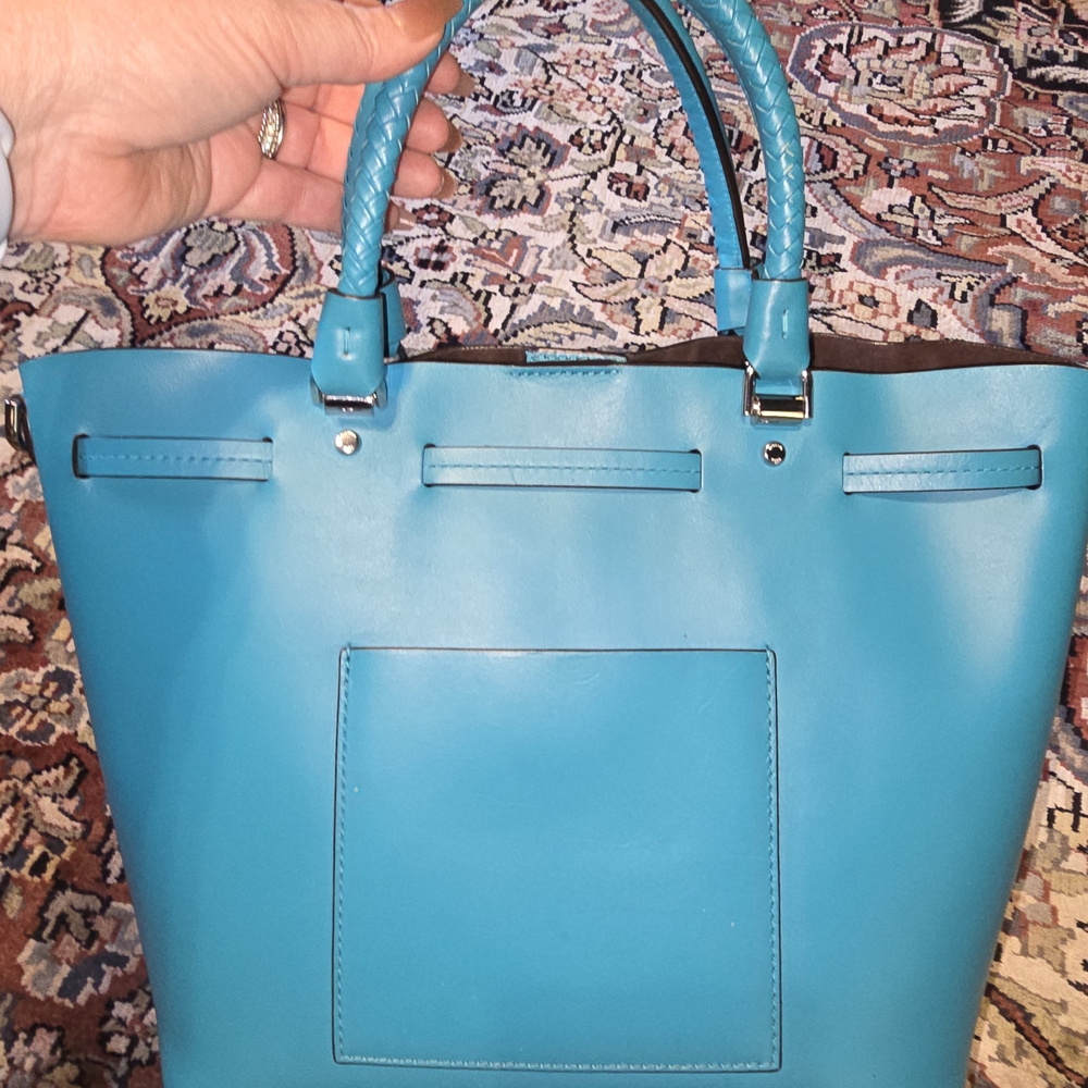 Michael Kors Turquoise Leather Tote Bag - Picture 4 of 6